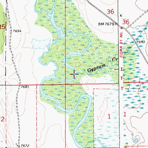 Topographic Map of Gypsum Creek, WY