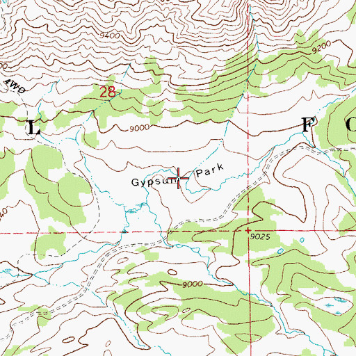 Topographic Map of Gypsum Park, WY