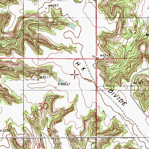 Topographic Map of H K Divide, WY