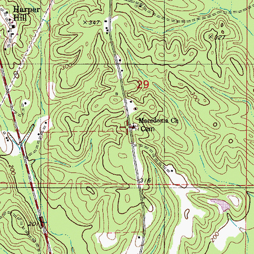 Topographic Map of Macedonia Church, AL