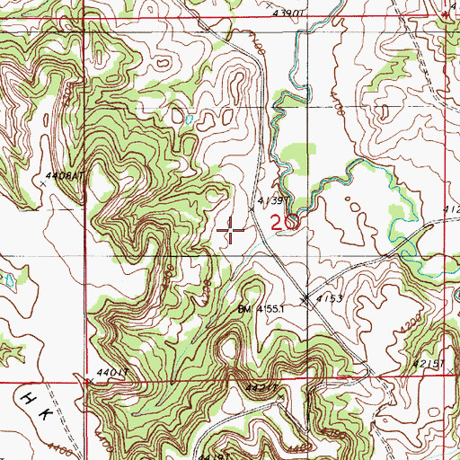 Topographic Map of H K School, WY