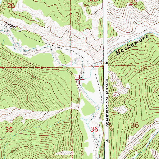 Topographic Map of Hackamore Creek, WY