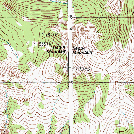 Topographic Map of Hague Mountain, WY
