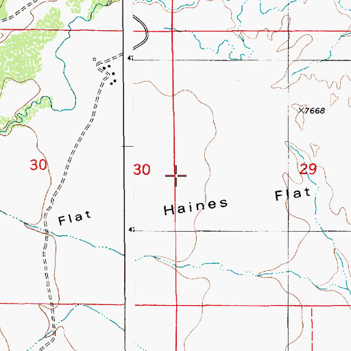Topographic Map of Haines Flat, WY
