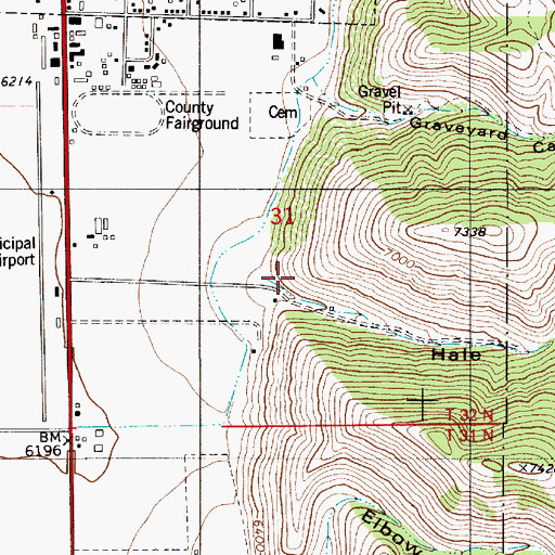 Topographic Map of Hale Canyon, WY