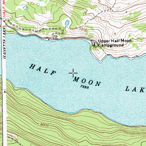 Topographic Map of Half Moon Lake, WY