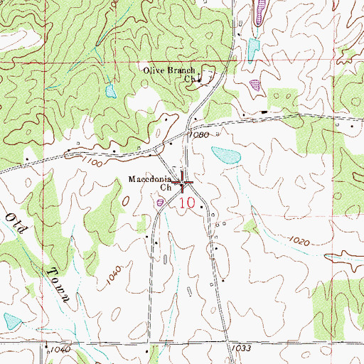 Topographic Map of Macedonia Primitive Baptist Church, AL