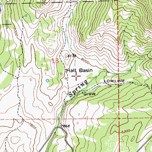 Topographic Map of Hall Basin, WY