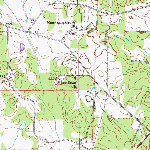 Topographic Map of Macedonia Church, AL