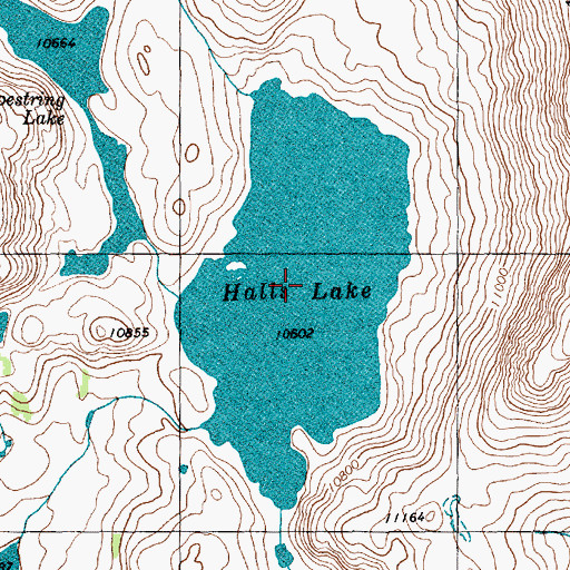 Topographic Map of Halls Lake, WY