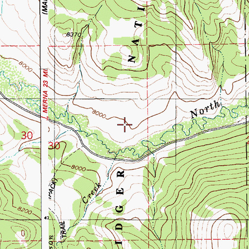 Topographic Map of Halverson Creek, WY