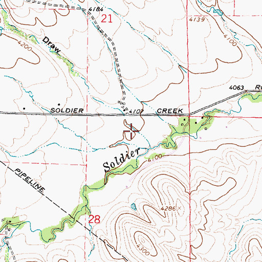 Topographic Map of Hammel Draw, WY