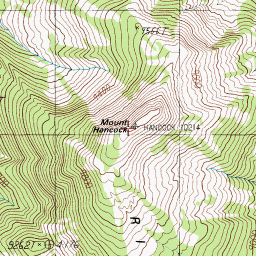 Topographic Map of Mount Hancock, WY