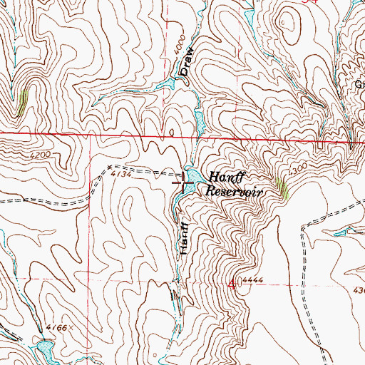 Topographic Map of Hanff Reservoir, WY
