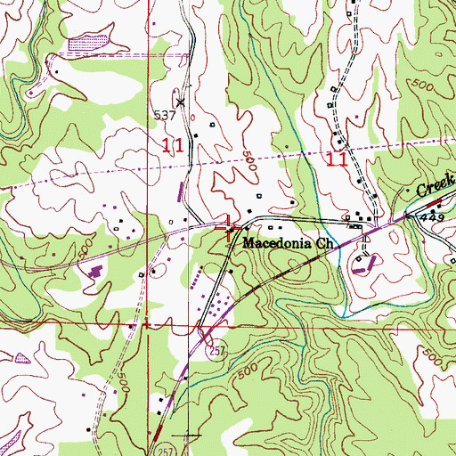 Topographic Map of Macedonia Baptist Church, AL