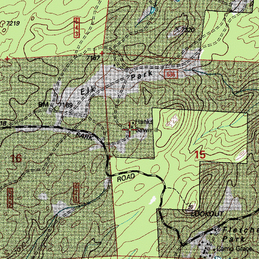Topographic Map of Hanks Sawmill, WY