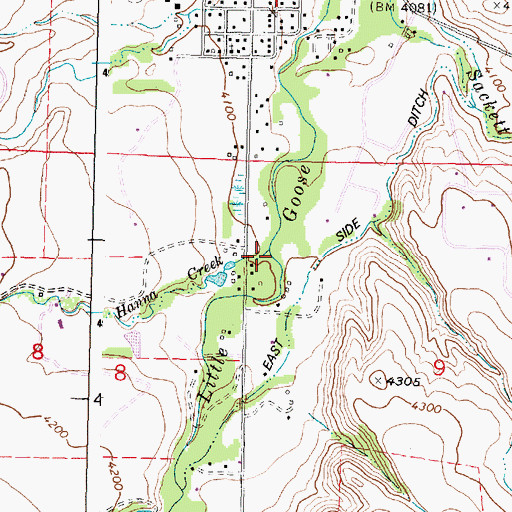 Topographic Map of Hanna Creek, WY