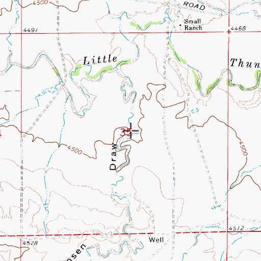 Topographic Map of Hansen Draw, WY