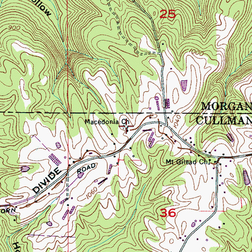Topographic Map of Macedonia Baptist Church, AL