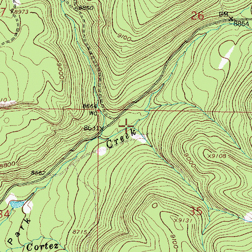 Topographic Map of Harden Creek, WY