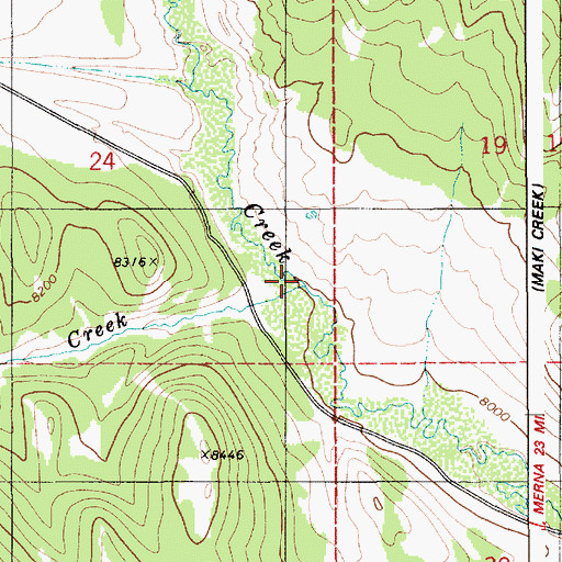 Topographic Map of Hardin Creek, WY