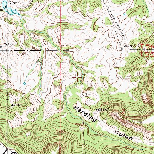 Topographic Map of Harding Gulch, WY