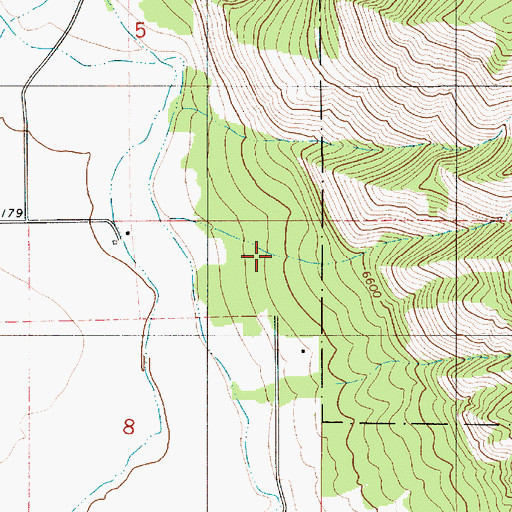 Topographic Map of Hardman Ditch, WY