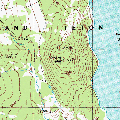 Topographic Map of Harem Hill, WY