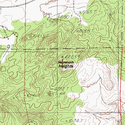 Topographic Map of Harmon Heights, WY