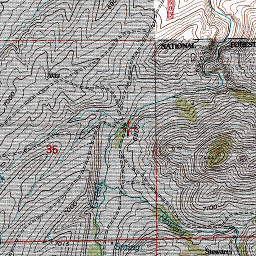 Topographic Map of Harris Creek, WY