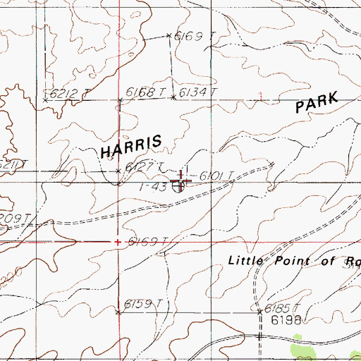 Topographic Map of Harris Park, WY