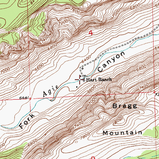 Topographic Map of Hart Ranch, WY