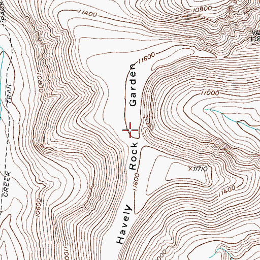 Topographic Map of Havely Rock Garden, WY
