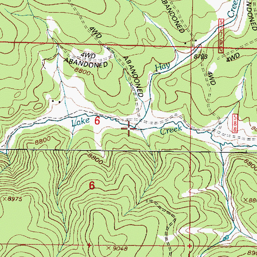Topographic Map of Hay Creek, WY
