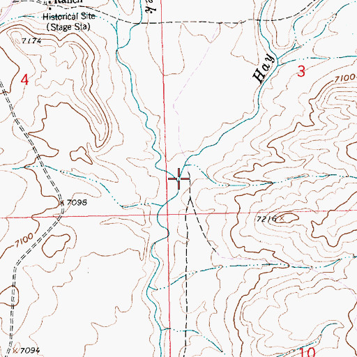 Topographic Map of Hay Creek, WY
