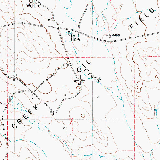 Topographic Map of Hay Creek Oil Field, WY