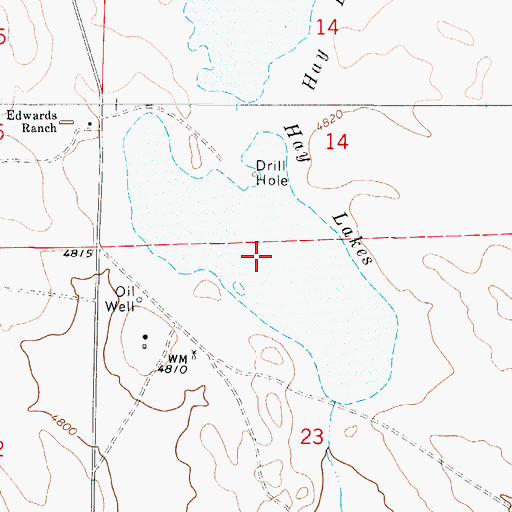 Topographic Map of Hay Lakes, WY