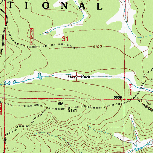 Topographic Map of Hay Park, WY