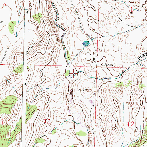 Topographic Map of Hayrack Draw, WY