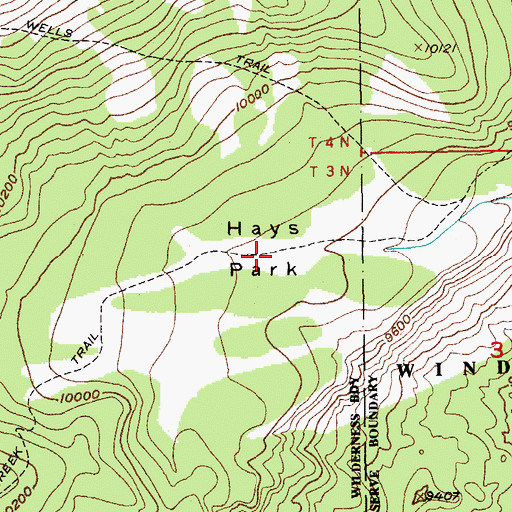 Topographic Map of Hays Park, WY