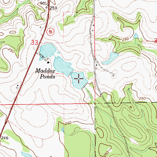 Topographic Map of Maddox Ponds, AL