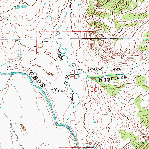 Topographic Map of Haystack Fork, WY