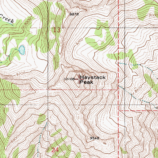 Topographic Map of Haystack Peak, WY
