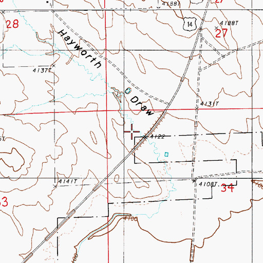 Topographic Map of Hayworth Draw, WY