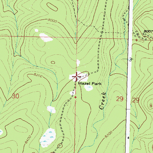 Topographic Map of Hazel Park, WY