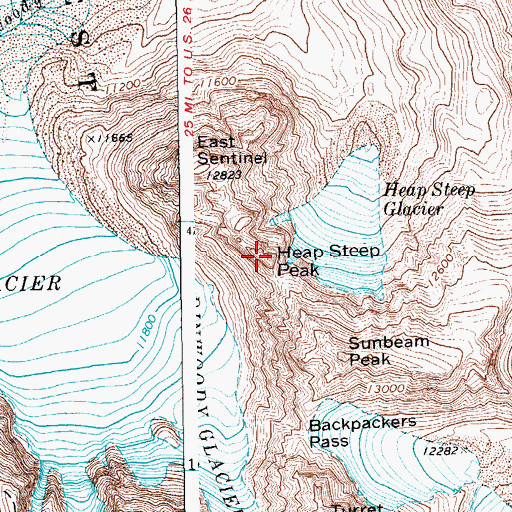 Topographic Map of Heap Steep Peak, WY