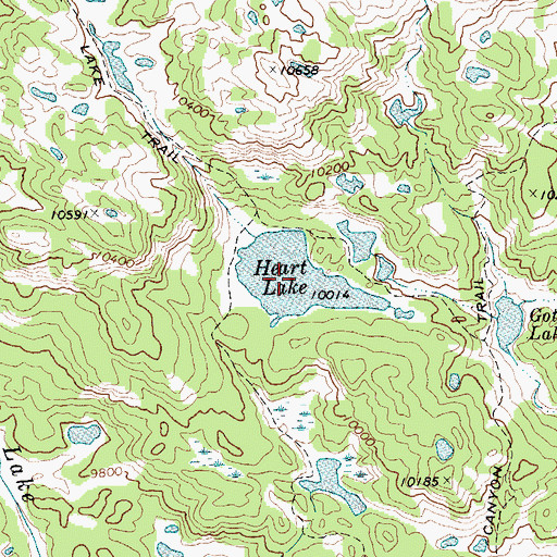Topographic Map of Heart Lake, WY