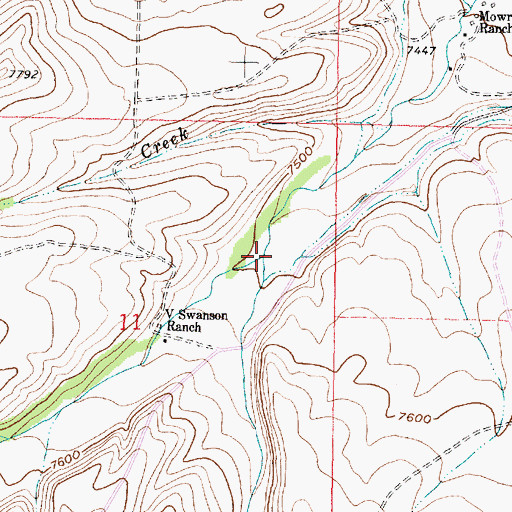 Topographic Map of Heather Creek, WY