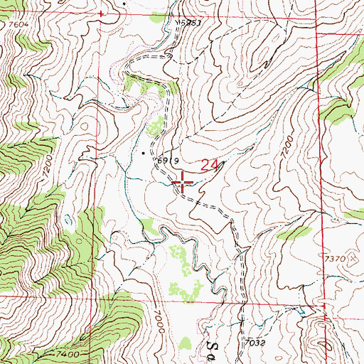 Topographic Map of Hell Canyon, WY