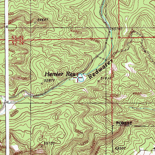 Topographic Map of Hemler Reservoir, WY